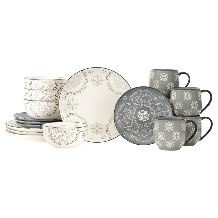 Bungalow Rose Fotios Stoneware Dinnerware Set of 16 & Reviews Wayfair